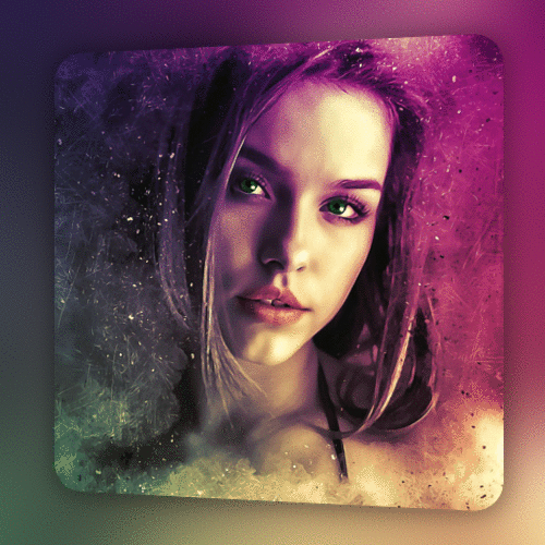 Photo Montage Animated Perspective Effect Pixiz Heart shape with colorful flowers and hippie symbolic. pixiz