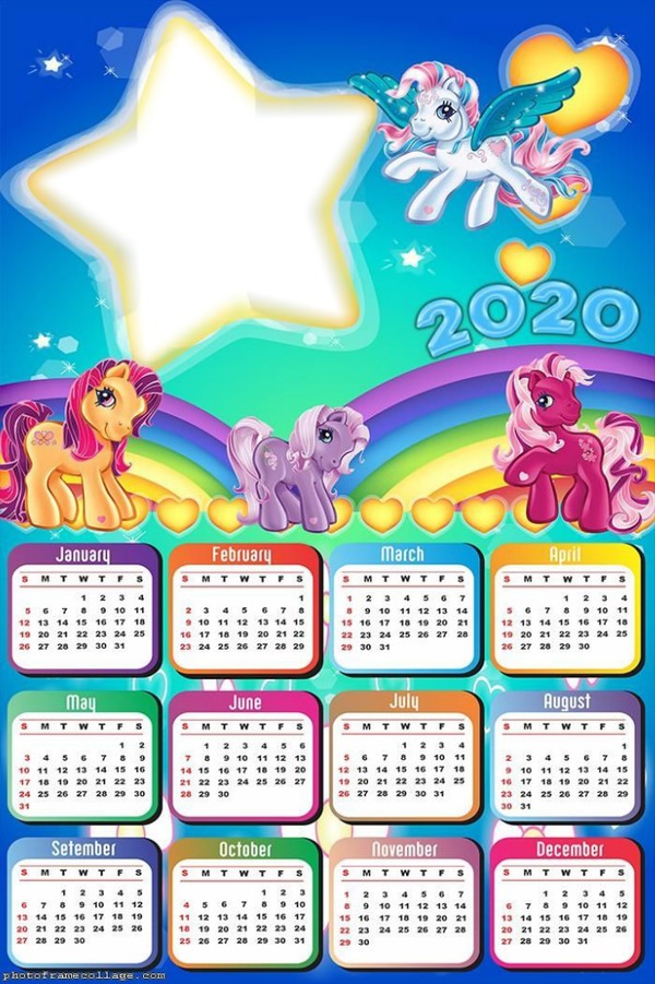 Calendar my little pony Montaje fotografico Pixiz