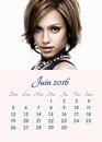 Juni 2016 kalender med foto, der kan tilpasses