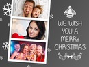 Kalėdų nuotraukų stendas 3 Polaroids sveikinimo atvirukas