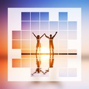 Square shapes on a blurred background