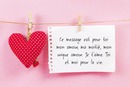 Message with hanging heart