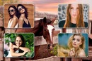 Collage di 4 foto di cavalli