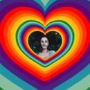 Анимированное разноцветное сердце