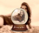 Sepia crystal ball with blurred background