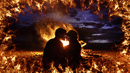 Fénykép animált lángokkal körülvéve