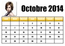 Kalender Oktober 2014 dalam bahasa Prancis