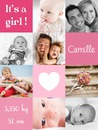 Roze huwelijksuitnodiging collage