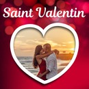 Heart-shaped picture with text and customizable background
