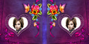 Couverture de livre violette avec fleurs, coeurs et papillons #4