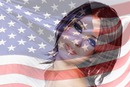 Americká / Amerika / USA / vlajka Spojených štátov v transparentnosti