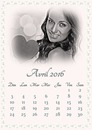 April 2016-kalender med tilpassbart bilde