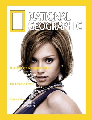 „National Geographic“ žurnalo viršelis Fotomontažas