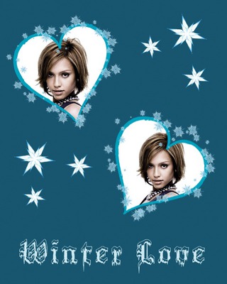 Winterliefde ♥ 2 foto's Winter Fotomontage