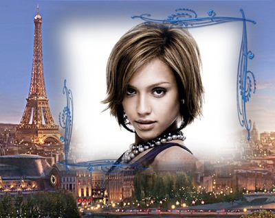Paryžiaus bokšto Eifelio scena Fotomontažas