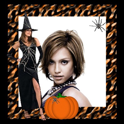 Halloween-heks Fotomontage