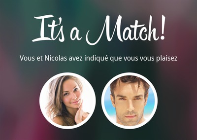 It's a Match Parodie Tinder avec texte Montage photo