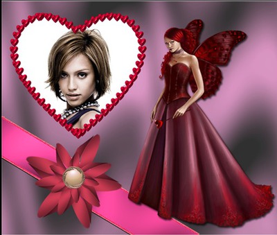 Red Heart Fairy ♥ Fotomontage