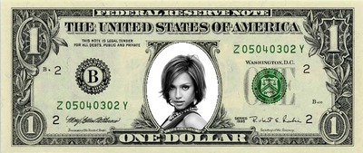 Bankovka 1 americký dolár Fotomontáž