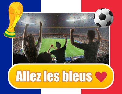 Go blue 2018, stödja Frankrikes team! Fotomontage