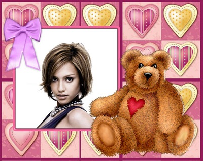 Teddy bear Hearts Bow