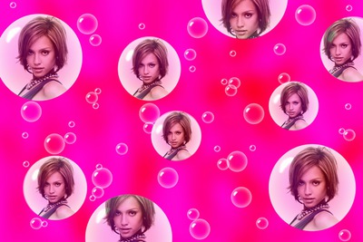 9 roze bubbels Fotomontage
