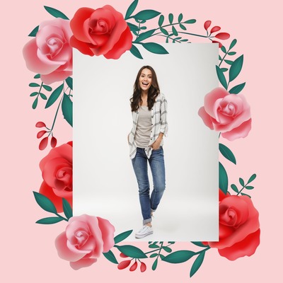 Rode rozen Fotomontage