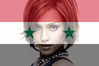 Syryjska flaga Syria Fotomontaż