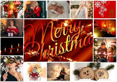 Collage Christmas Photo frame effect