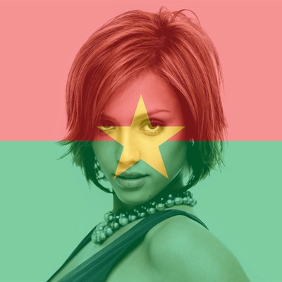 Pielāgojams Burkinafaso karogs Fotomontāža