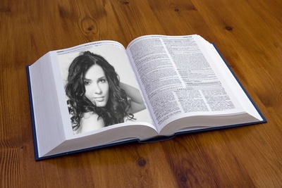 Fekete-fehér fotó a könyvben Fotómontázs