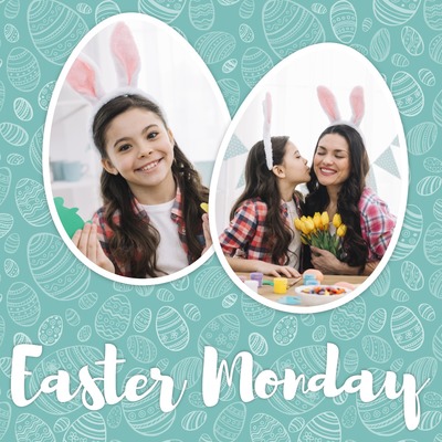 Easter collage Photo frame effect