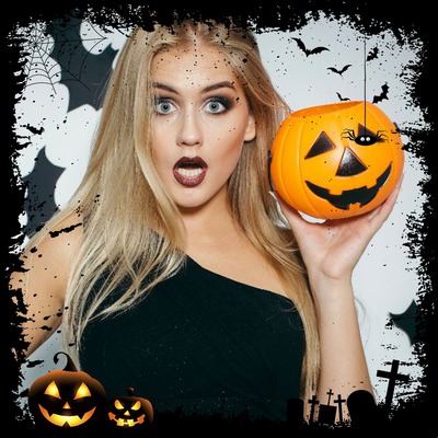 Bingkai foto Halloween untuk profil Facebook