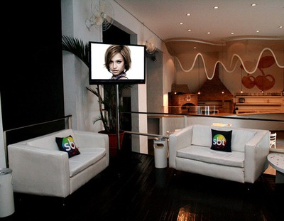 ЛЦД ТВ сцена са равним екраном Фотомонтажа