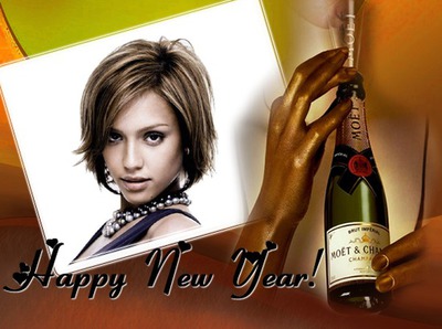 Happy New Year İyi seneler Şampanya MOET Fotoğraf editörü