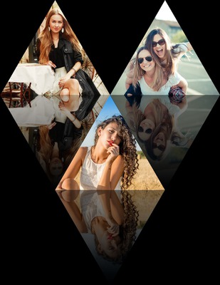 Треугольники с зеркальным эффектом Фотомонтаж