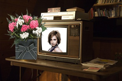 Scène Ancienne Télé Bouquet de fleurs