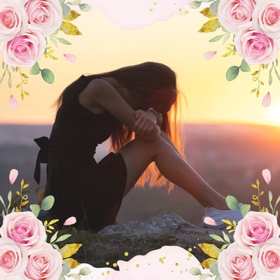 Růžové růže Fotomontáž