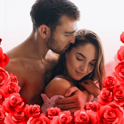 Røde roser Fotomontage