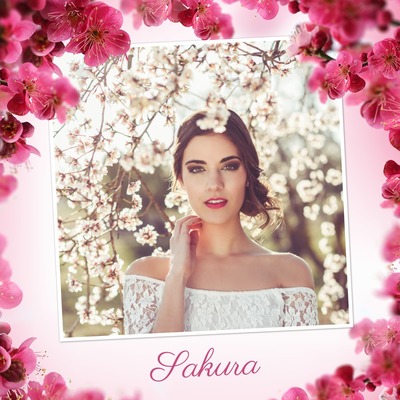 Fuchsia lyserøde blomster Fotomontage