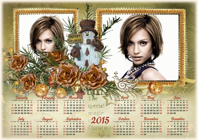 2015-ös naptár angol nyelven