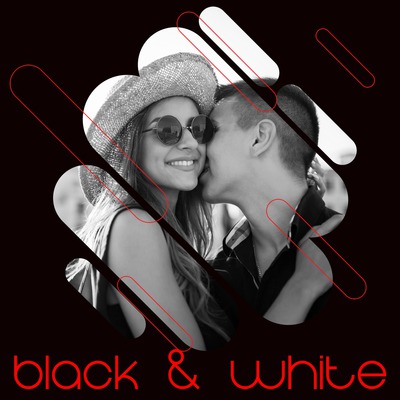 Black and white geometry Photo frame effect