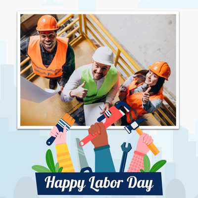 Labor day Photo frame effect