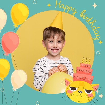 Barnefødselsdag Fotomontage