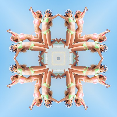 Foto duplikat bergaya kaleidoskop