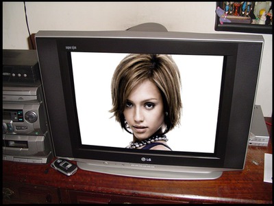 Scéna s plochou obrazovkou televízora LG Fotomontáž
