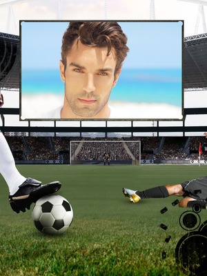 Fotboll Fotomontage