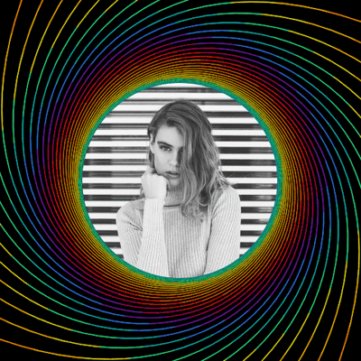 Psychedelic style multicolor Photo frame effect | Pixiz