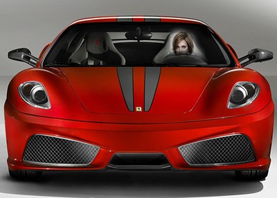 Scéna řidiče Ferrari Fotomontáž