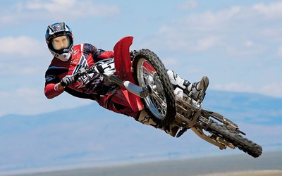 Piloto de Motocross Rosto de homem Fotomontagem